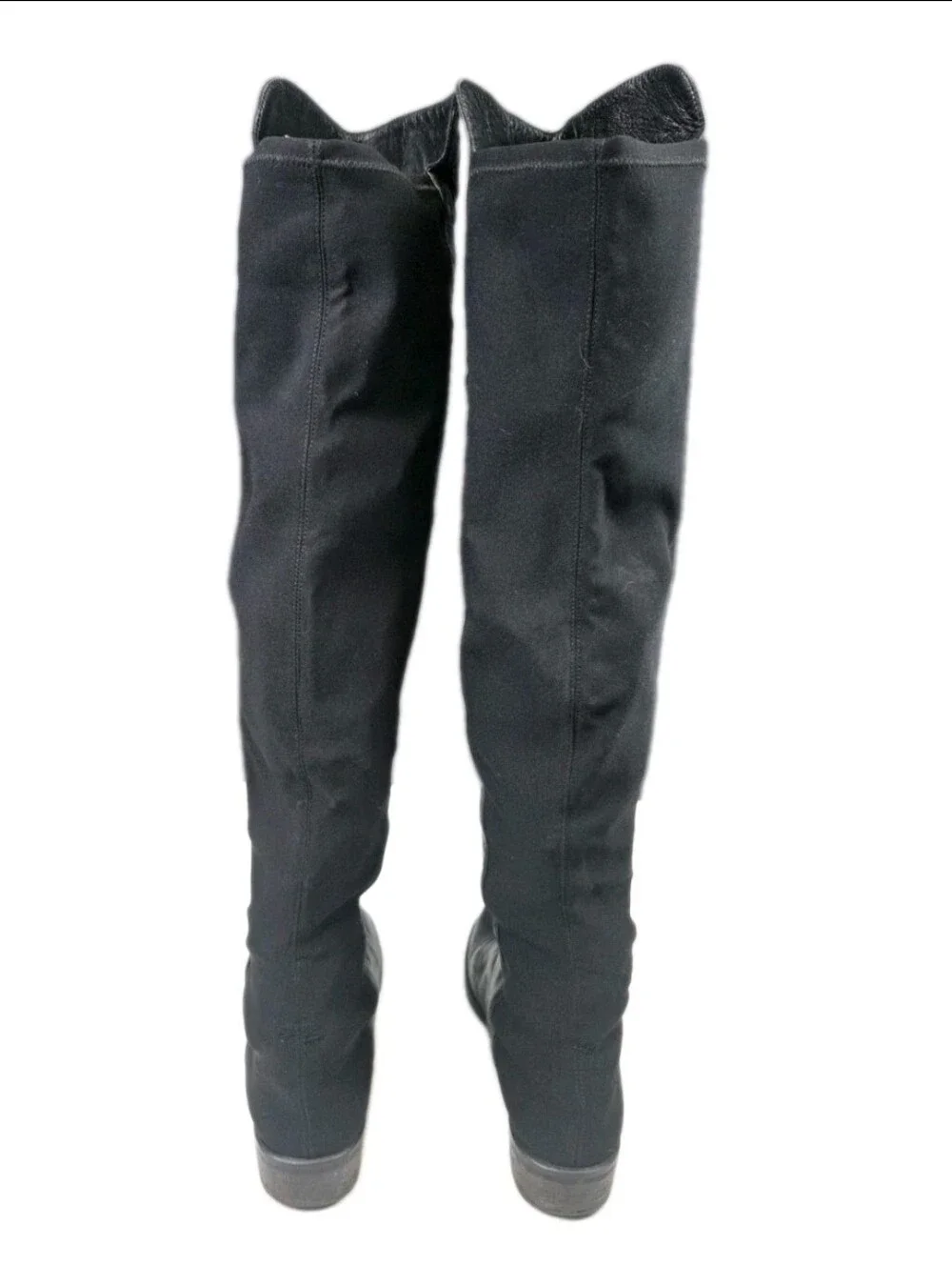 Stuart Weitzman 5050 Over-The-Knee Boots Leather Black Stretchy Size 10M US